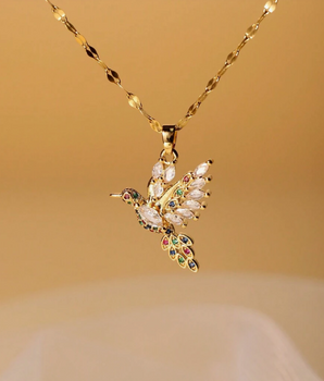 The Crystal Sparrow Neclace / 18K Gold Plated - Nina Kane Jewellery