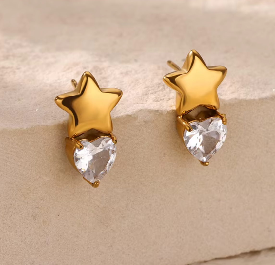 The Twinkle & Bow Studs / 18K Gold Plated - Nina Kane Jewellery