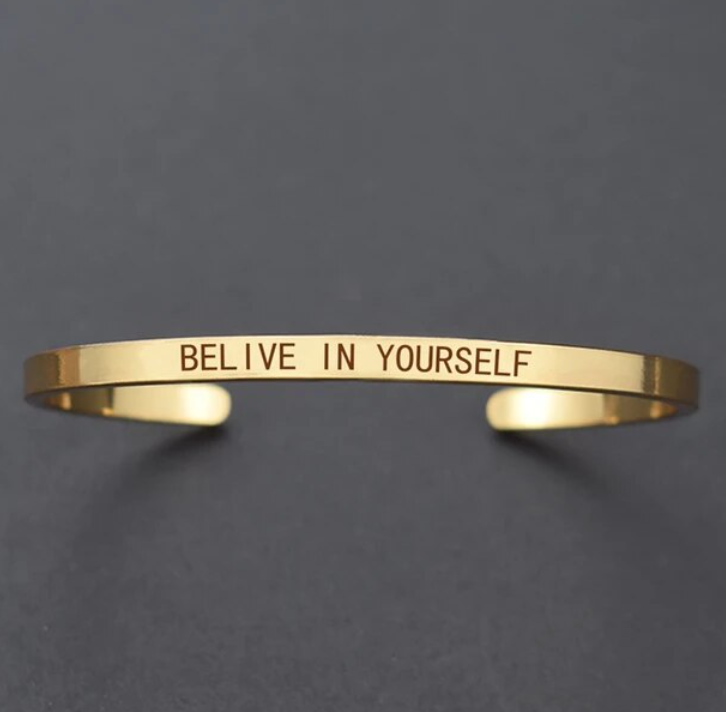 Ashley Engraved Bangles / Stainless Steel - Nina Kane Jewellery
