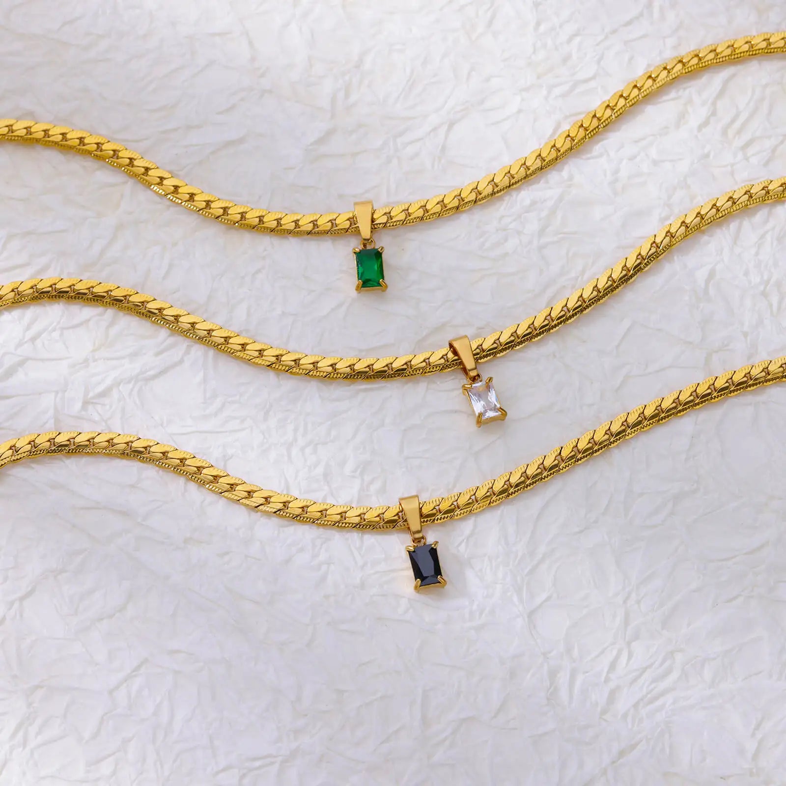Johanna Vinatge Zircon Chain / 18K Gold Plated - Nina Kane Jewellery