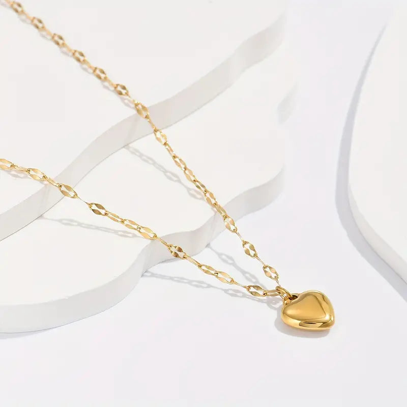 Rhea Heart Shaped Pendant / 18K Gold Plated