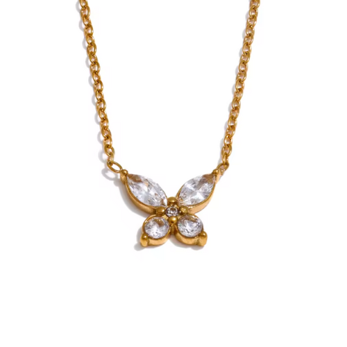Emmanuella Butterfly Necklace / 18K Gold Plated - Nina Kane Jewellery