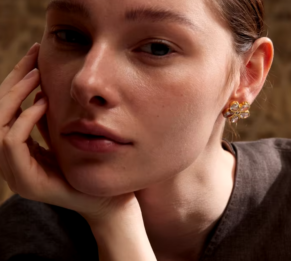 Georgina Daisy Earrings / 18K Gold Plated - Nina Kane Jewellery