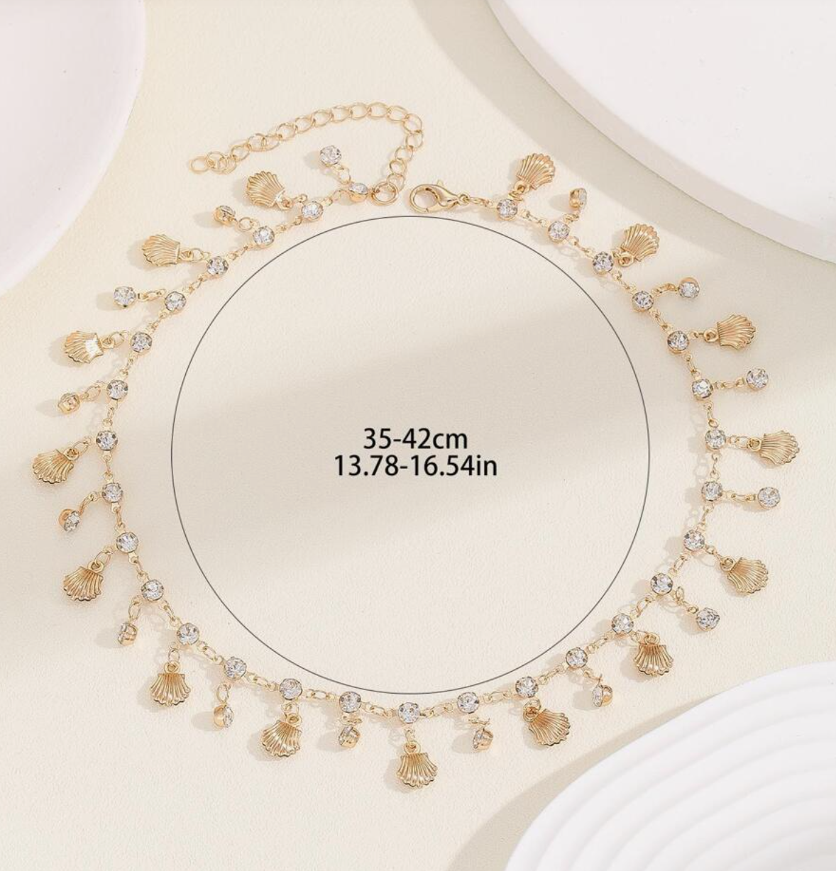 Santorini Shell & Diamond Neclace / 18K Gold Plated - Nina Kane Jewellery