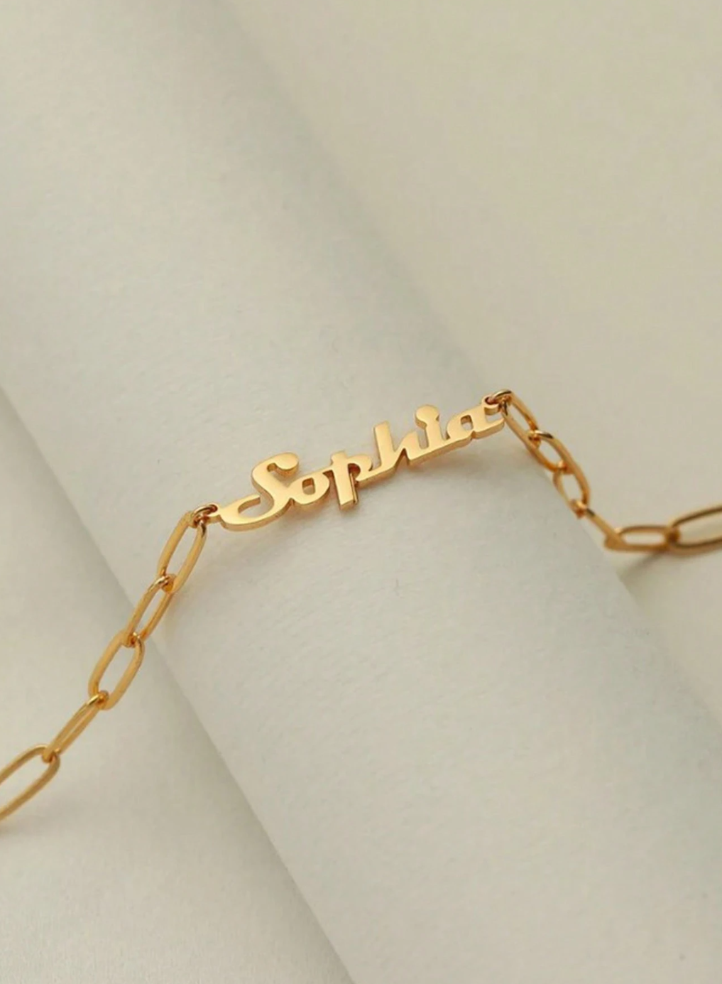 Ingrid Paperclip Chain Personalised Necklace / 18K Gold Plated - Nina Kane Jewellery