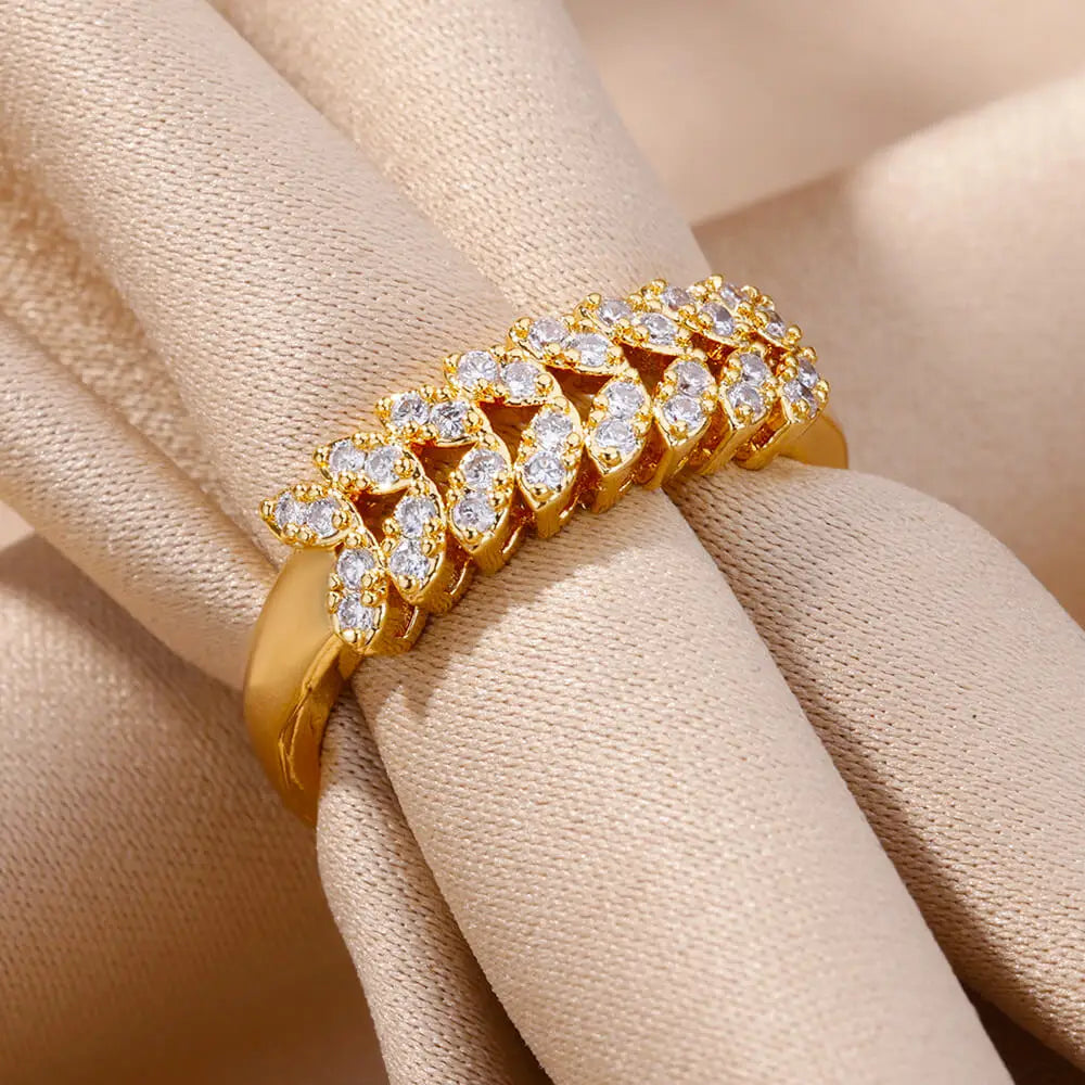 Evana Wheat Spike Rings / Stainless Steel - Nina Kane Jewellery