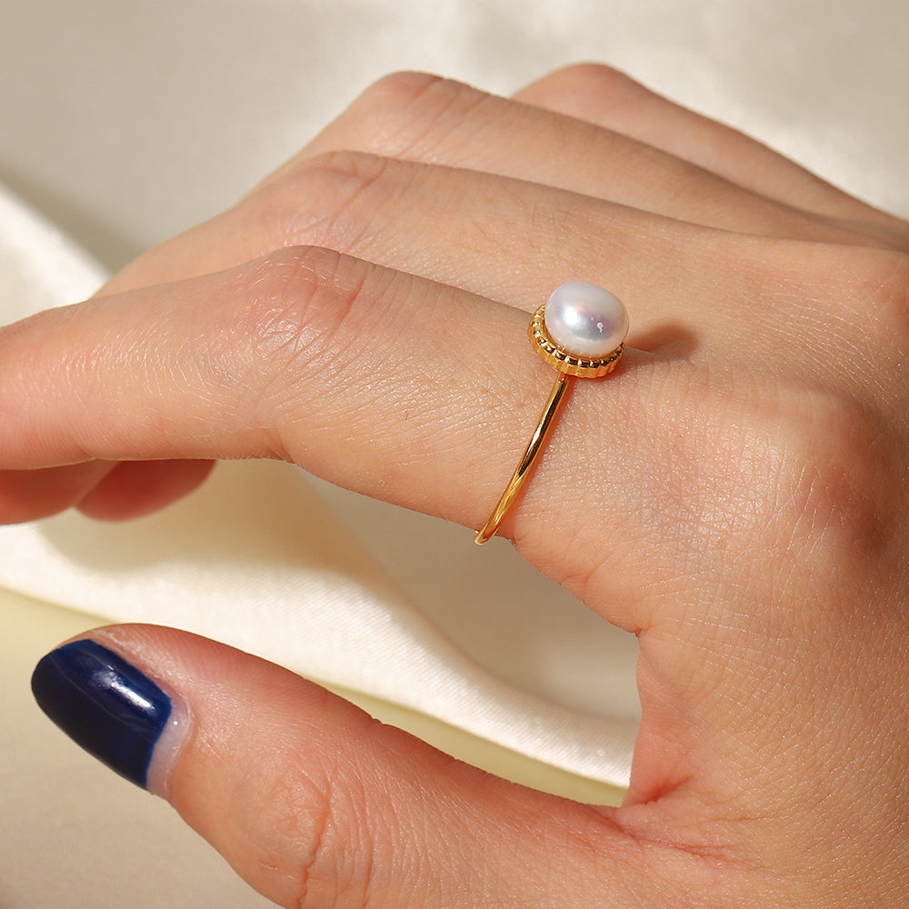 Delphi Freshwater Pearl Ring / 18K Gold Plated