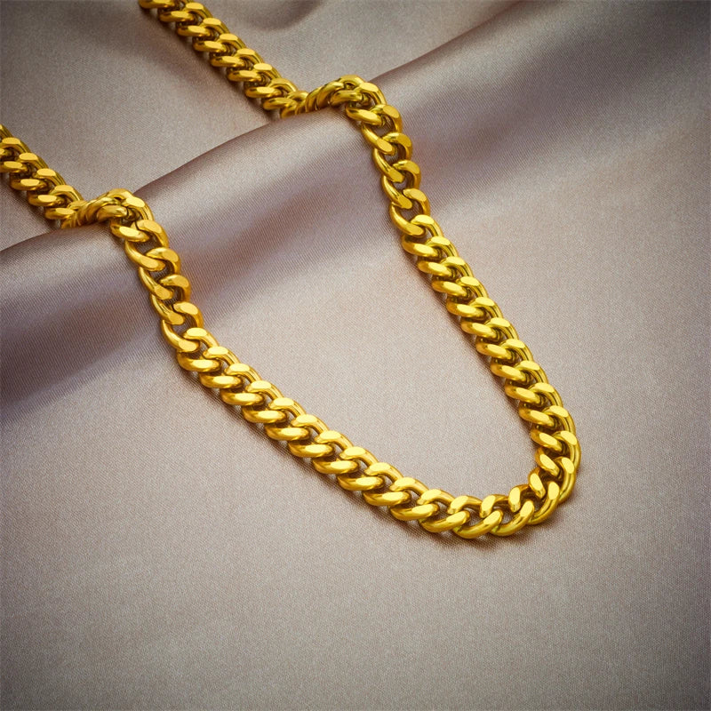 18k gold plated cuban link chain sales
