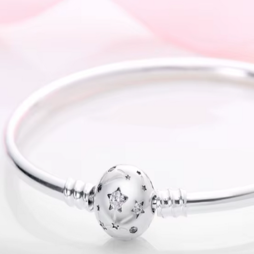 Stars & Moon Charm Bracelet / 925 Sterling Silver - Nina Kane Jewellery