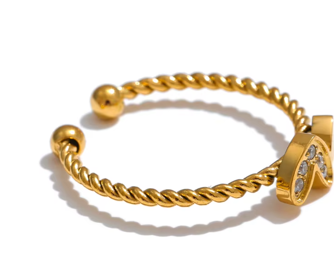 Kylie Two Heart Adjustable Ring / 18k Gold Plated - Nina Kane Jewellery