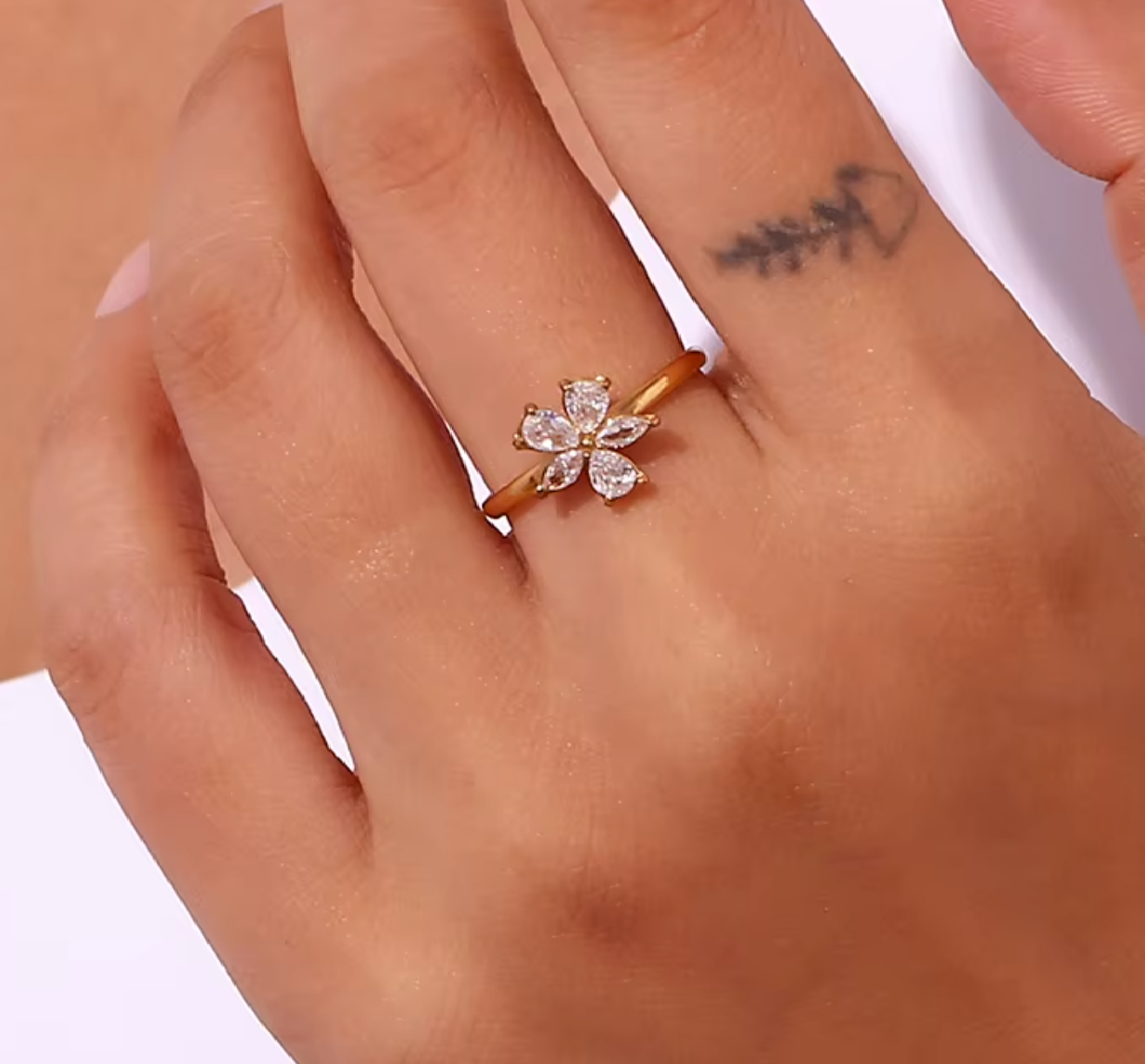 The Petal Crush Ring / 18K Gold Plated - Nina Kane Jewellery