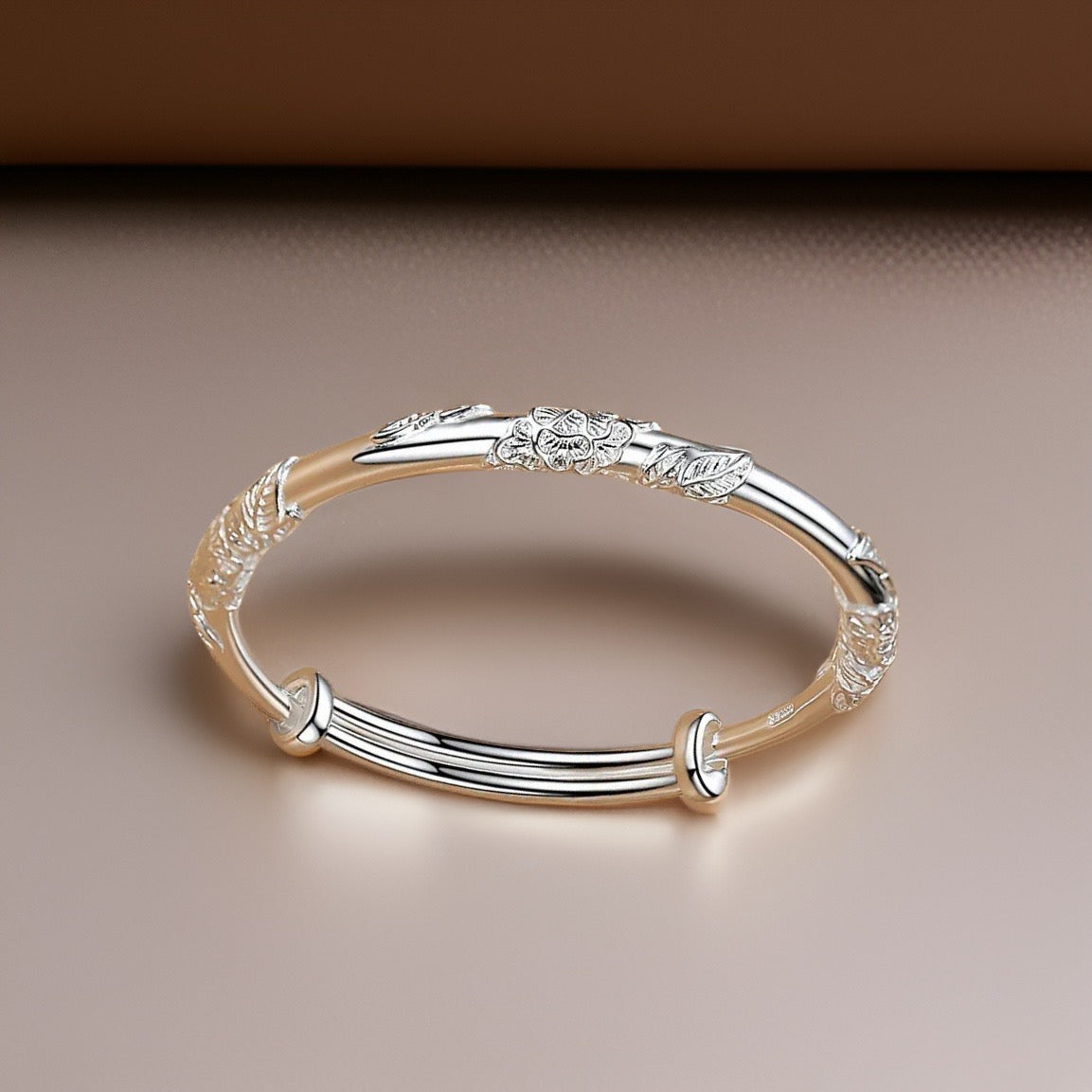 Hermione Inlaid Flower Bracelet / Stainless Steel - Nina Kane Jewellery