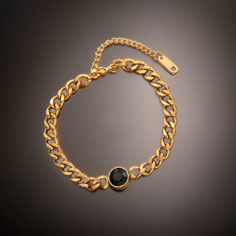 Faro Chunky Cuban Bracelet / 18K Gold Plated - Nina Kane Jewellery