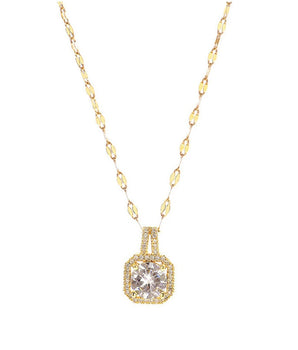 Quinn Square Crystal Pendants / Stainless Steel - Nina Kane Jewellery