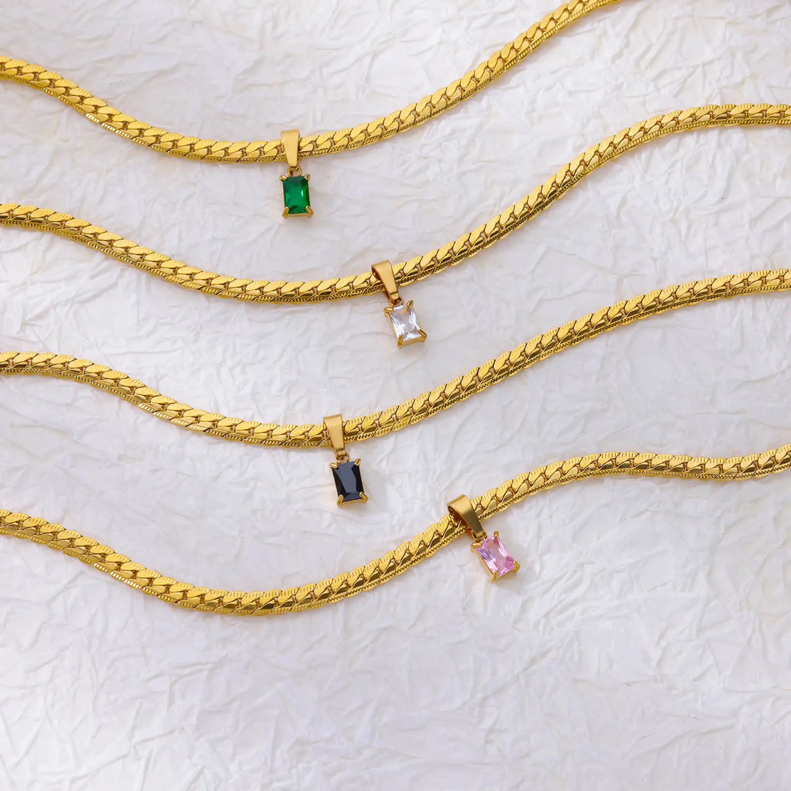 Johanna Vinatge Zircon Chain / 18K Gold Plated - Nina Kane Jewellery