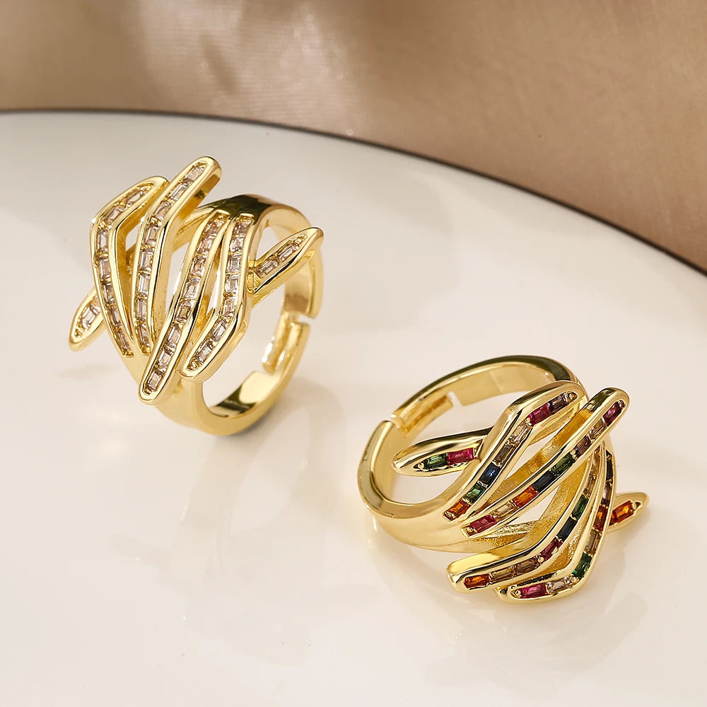 Porter Crossed Hands Ring / Stainless Steel - Nina Kane Jewellery