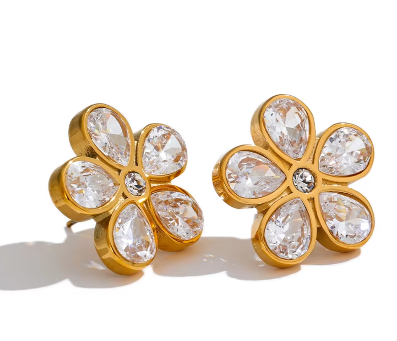 Georgina Daisy Earrings / 18K Gold Plated - Nina Kane Jewellery