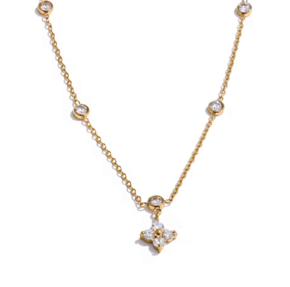 Gaia Clover Necklaces / 18K Gold Plated - Nina Kane Jewellery