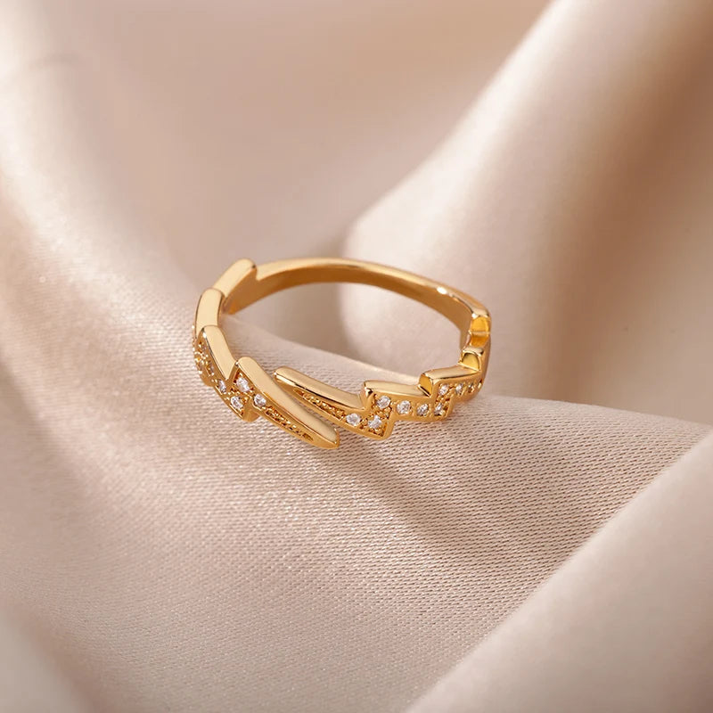 Serafin Lightening Bolt Ring / Stainless Steel - Nina Kane Jewellery