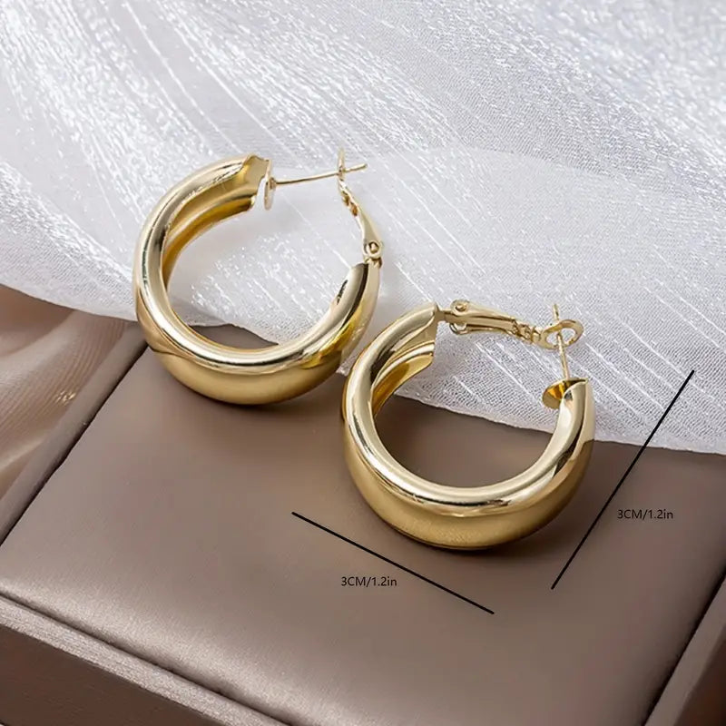 Vanessa Chunky Gold Hoop Earings / 18K Gold Plated