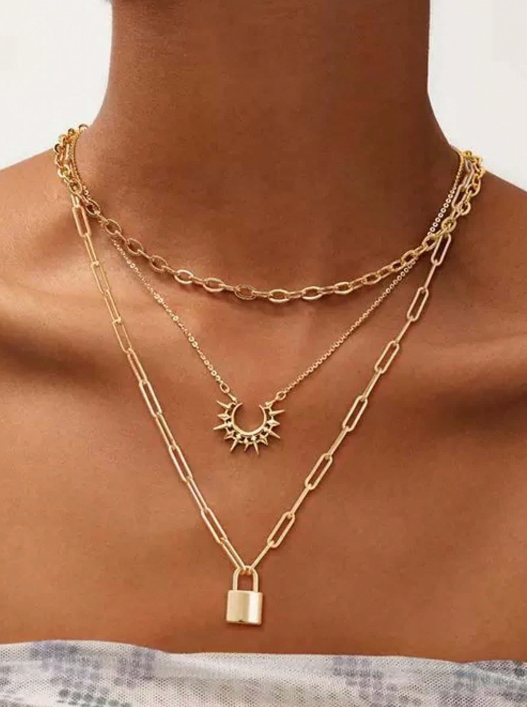 Leslie Personalised Padlock Necklace / 18K Gold Plated - Nina Kane Jewellery