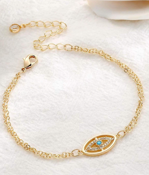 Aubrey Evil Eye Bracelet / 18K Gold Plated - Nina Kane Jewellery