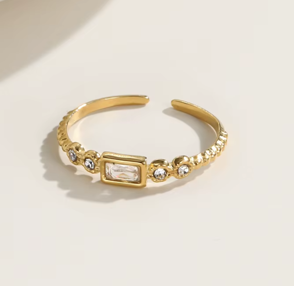 Lagertha Crystal Ring / 18K Gold Plated - Nina Kane Jewellery