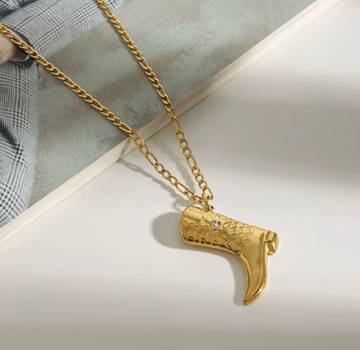 The Cowboy Boot Chain / 18K Gold Plated - Nina Kane Jewellery