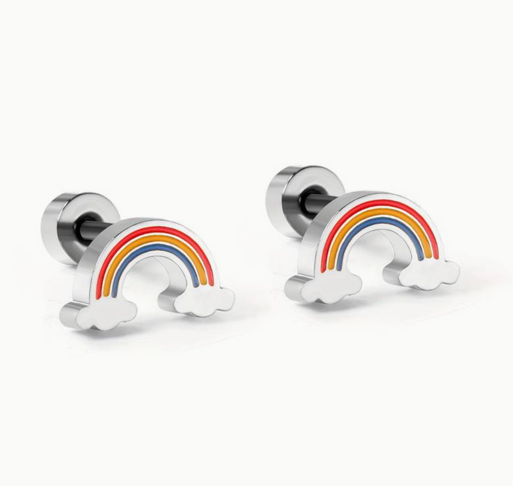 Niesha Rainbow Screw Studs / Stainless Steel - Nina Kane Jewellery