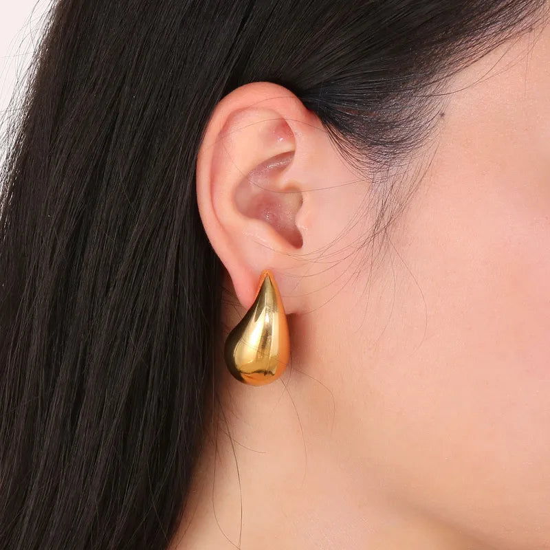Romaine Chunky Drop Earrings / Stainless Steel - Nina Kane Jewellery