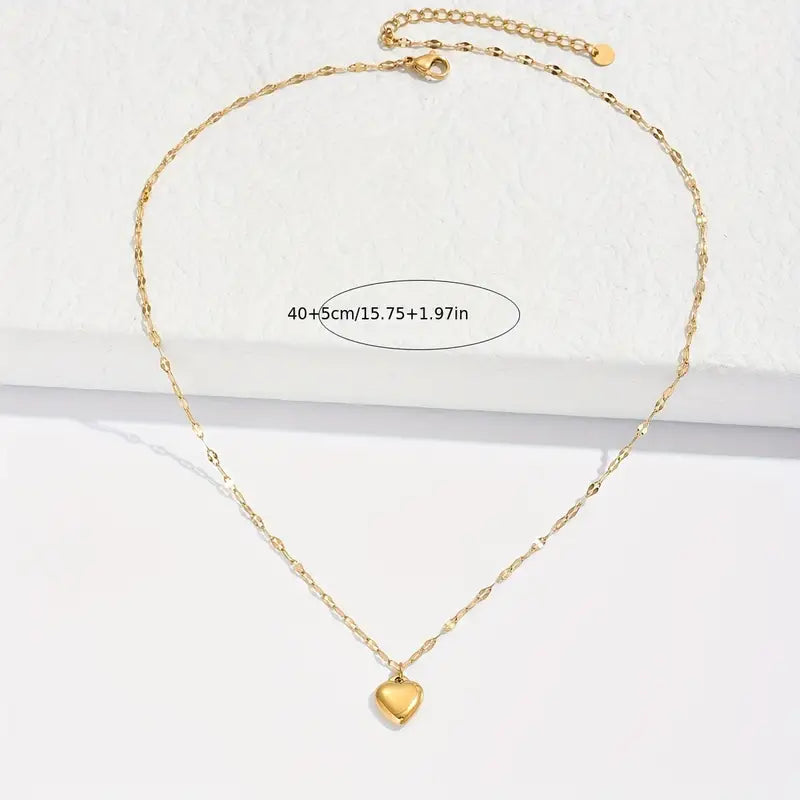 Rhea Heart Shaped Pendant / 18K Gold Plated