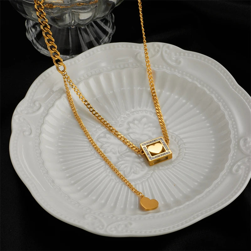 Gabriella Box Pendants / Stainless Steel - Nina Kane Jewellery