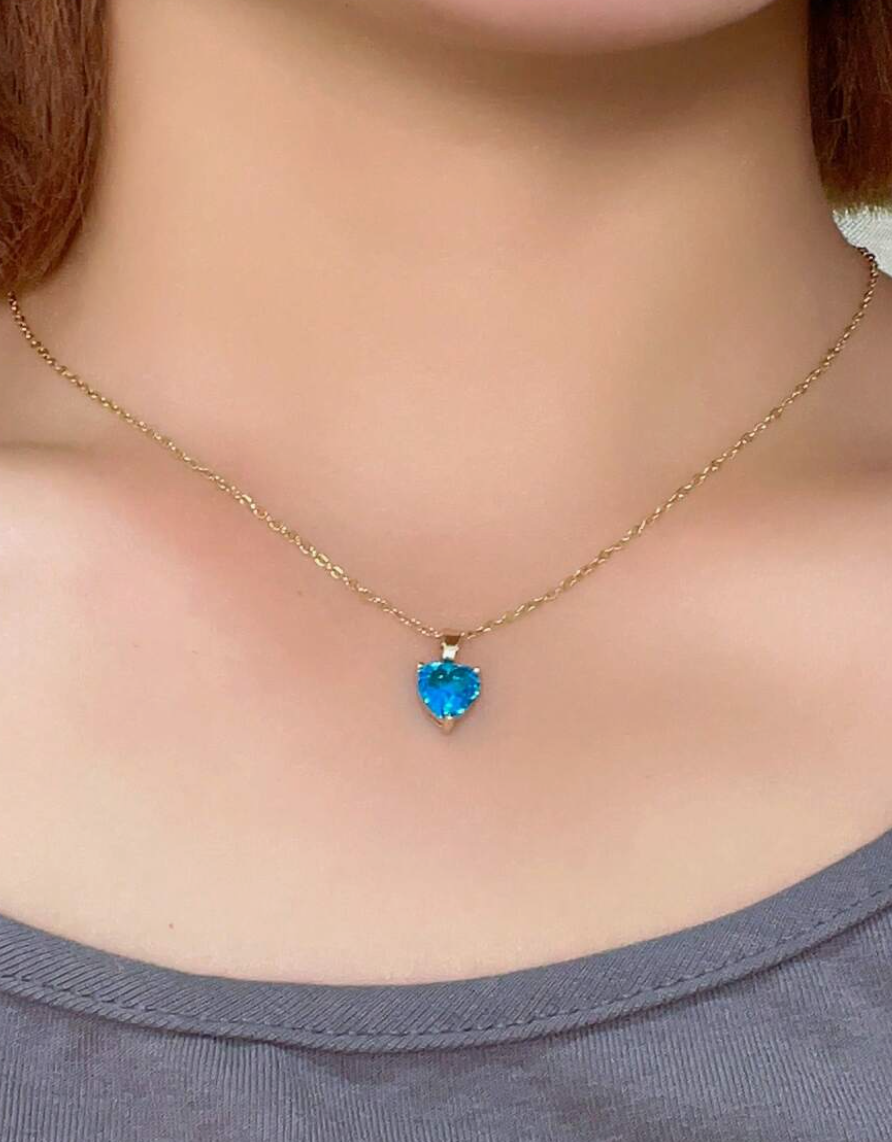 Deborah Zirconia Heart Pendants / Stainless Steel - Nina Kane Jewellery