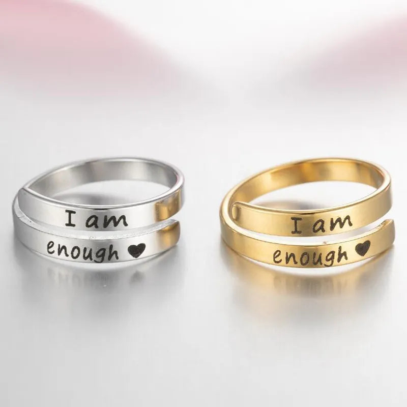 Kerry "I AM ENOUGH" Rings / Stainless Steel - Nina Kane Jewellery