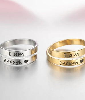 Kerry "I AM ENOUGH" Rings / Stainless Steel - Nina Kane Jewellery