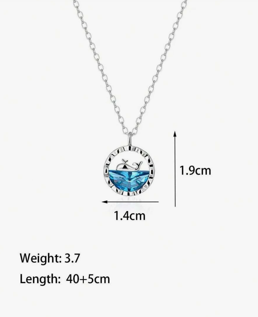 Nordic Silver Whale Pendant / Stainless Steel - Nina Kane Jewellery