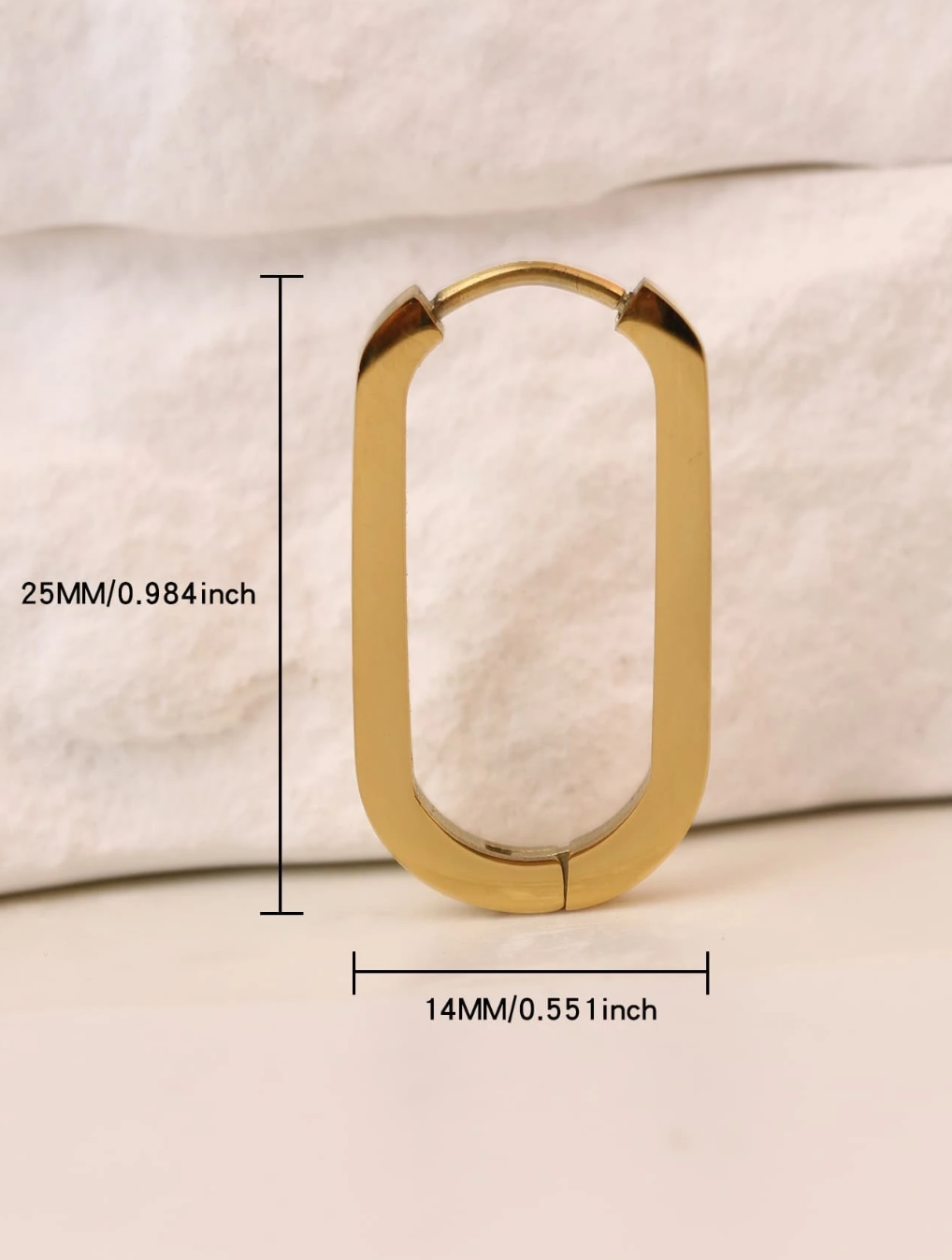 Lorren Classic U Shape Hoops / 18K Gold Plated - Nina Kane Jewellery