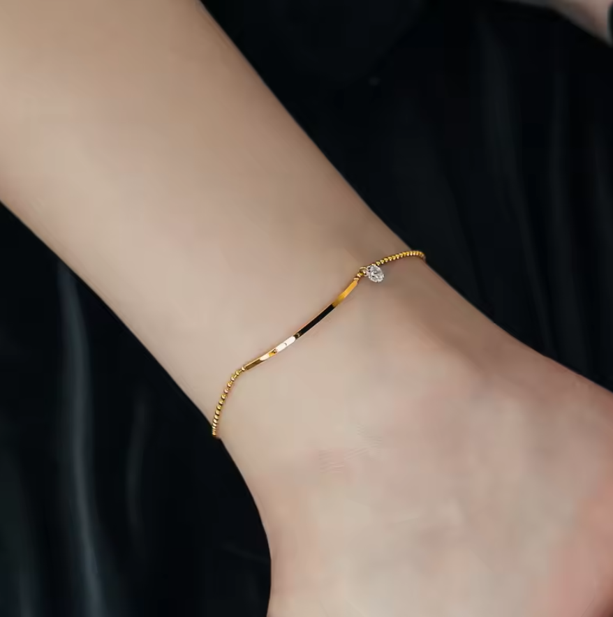 Danni Summer Beaded Anklet / 18k Gold Plated - Nina Kane Jewellery