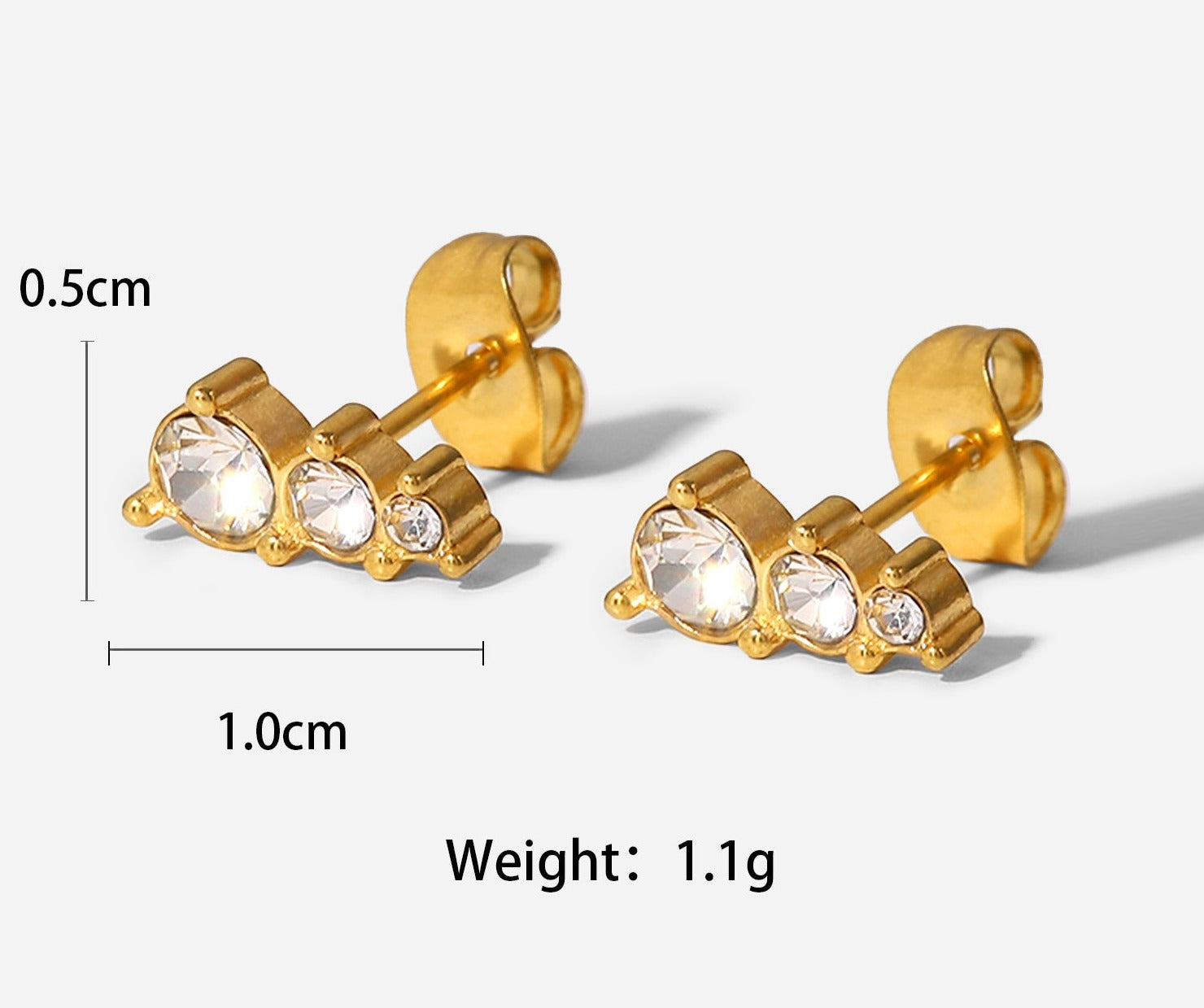 Honey Chic Micro Diamond Earrings / 18K Gold Plated