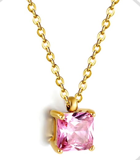 Artemis Solitaire Gem Necklaces / 18K Gold Plated - Nina Kane Jewellery