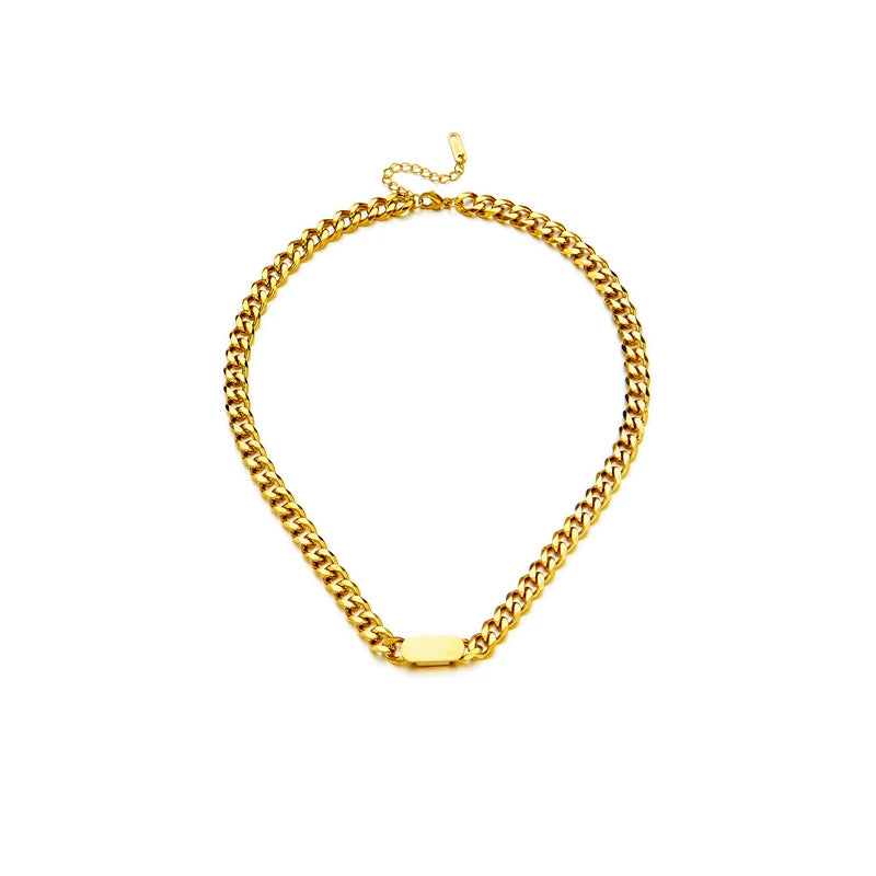 Nivi Cuban Link Chunky Chain / 18K Gold Plated - Nina Kane Jewellery
