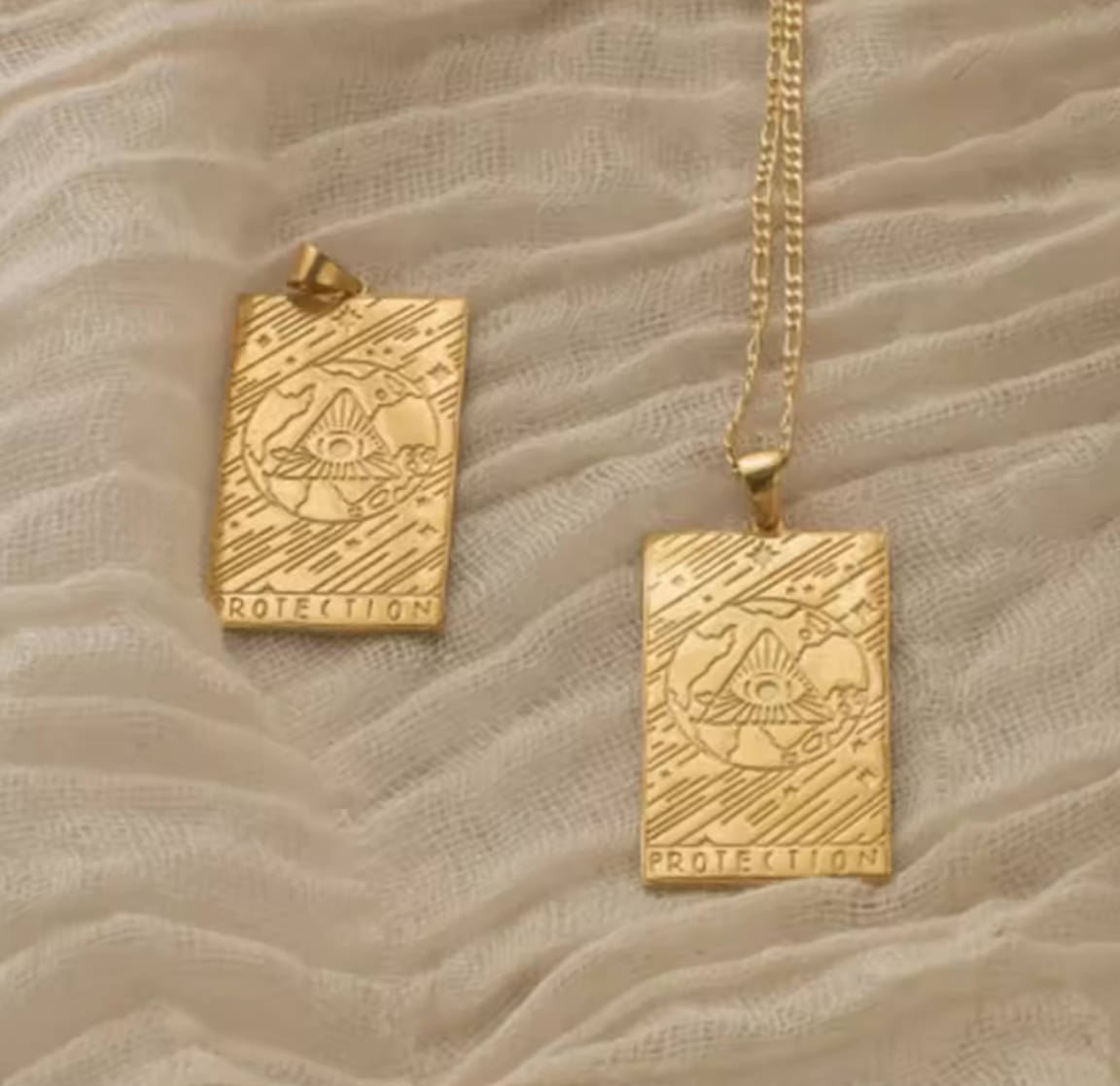 Protection Double Sided Pendant / Stainless Steel - Nina Kane Jewellery
