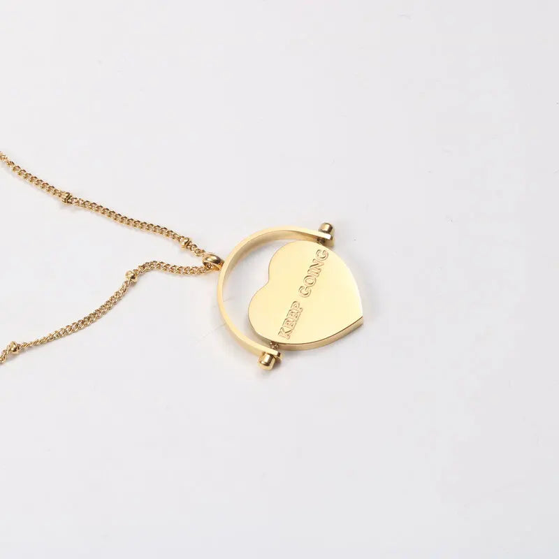 Grace Spinning Heart Necklace / 18K Gold Plated - Nina Kane Jewellery
