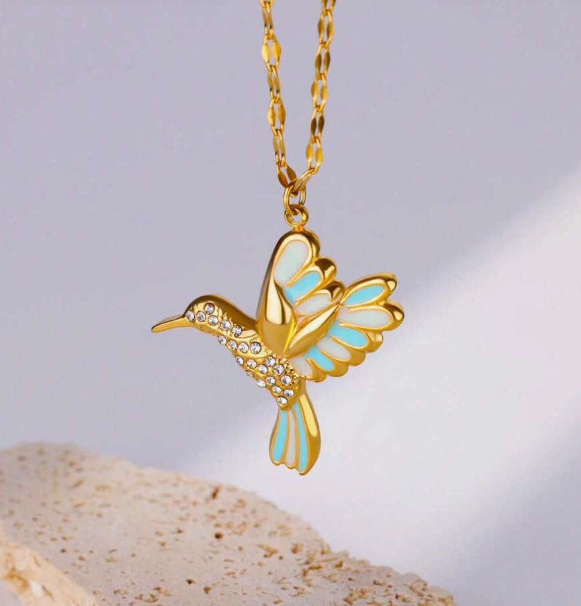 Meera Hummingbird Pendants / Stainless Steel - Nina Kane Jewellery