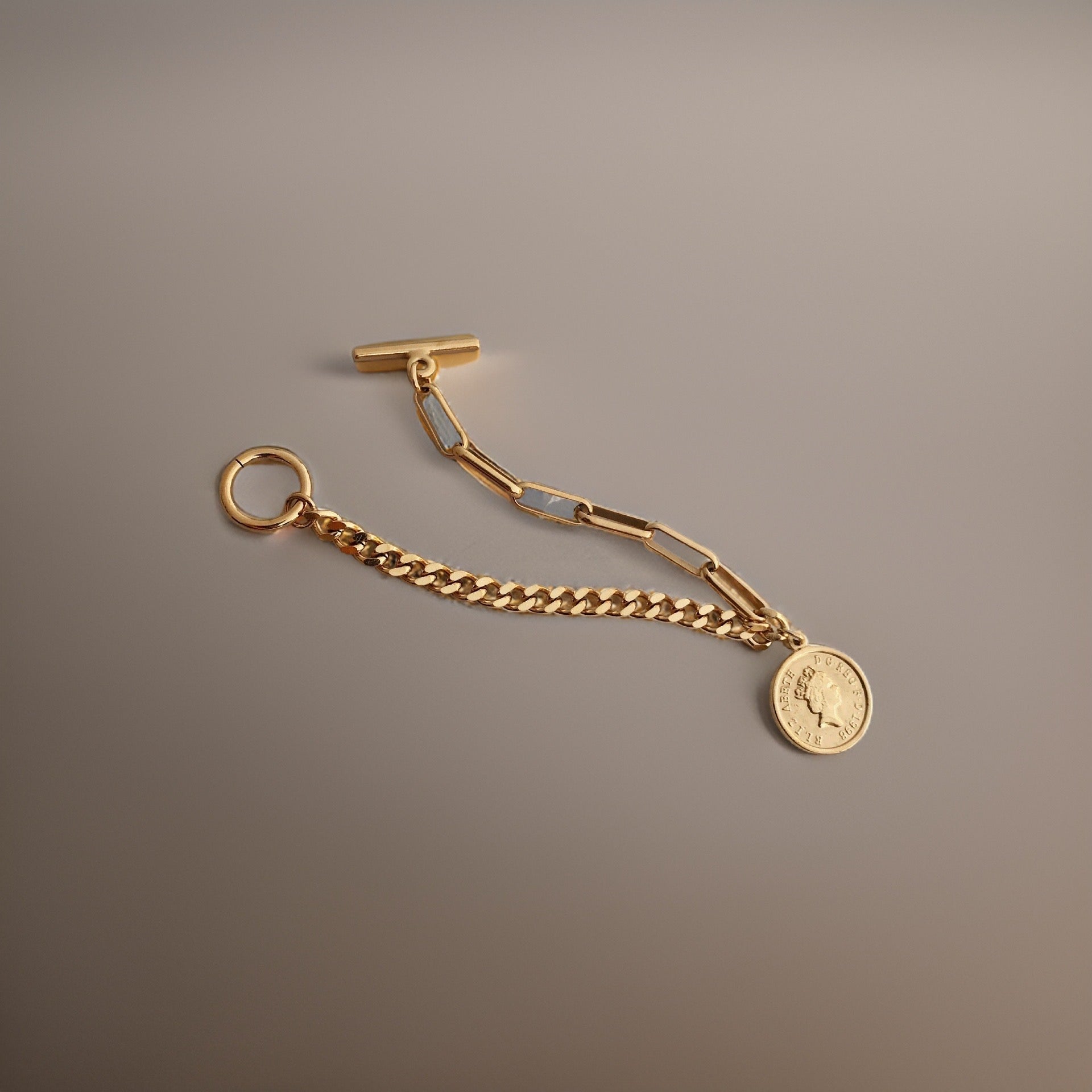 Bethany Coin Charm Bracelet / 18K Gold Plated - Nina Kane Jewellery