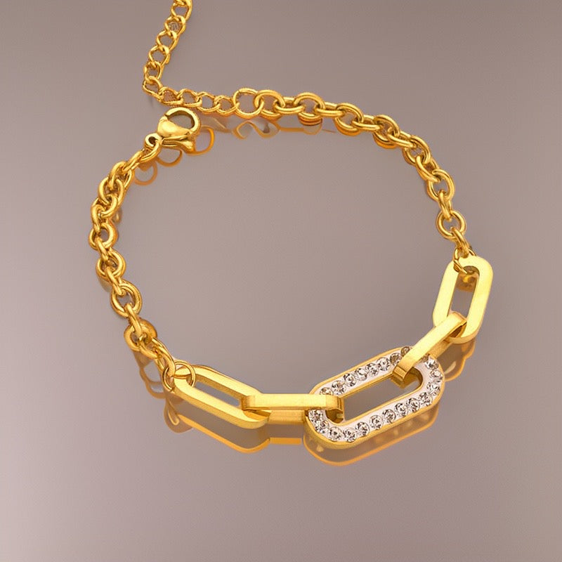 Electra Paperclip Chain Bracelet / Stainless Steel - Nina Kane Jewellery