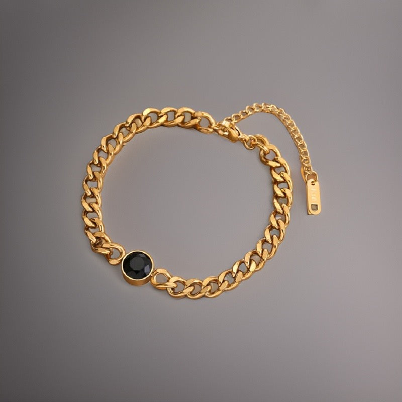 Faro Chunky Cuban Bracelet / 18K Gold Plated - Nina Kane Jewellery