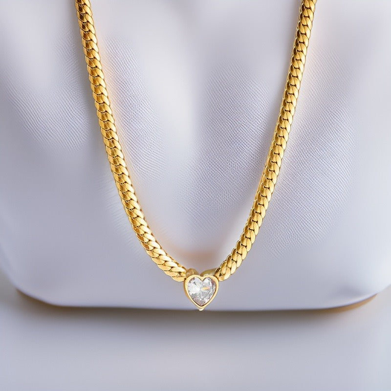 JoJo Chunky Heart Pendants / 18K Gold Plated - Nina Kane Jewellery