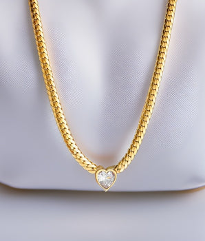 JoJo Chunky Heart Pendants / 18K Gold Plated - Nina Kane Jewellery