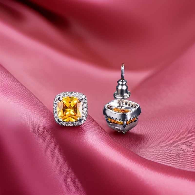 Antoinette Zircon Stud Earrings / Sterling Silver - Nina Kane Jewellery